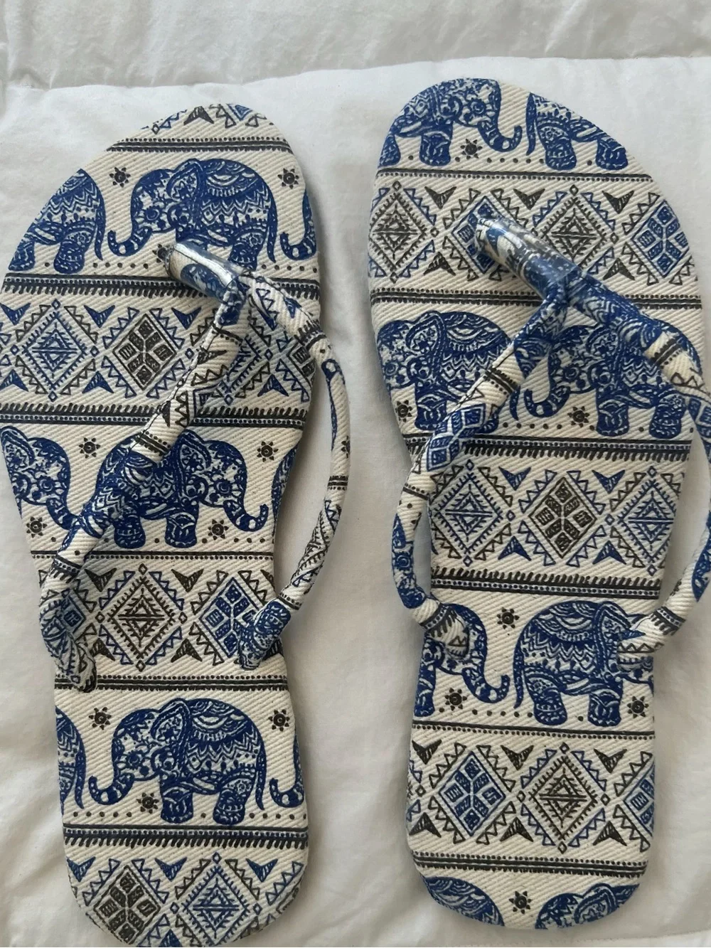 Blue Elephant Print Women’s Sandals - Unbranded